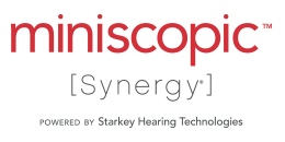 Miniscopic Synergy Powered By Starkey Hearing Technologies logo