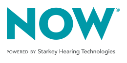 NOW Powered By Starkey Hearing Technologies logo